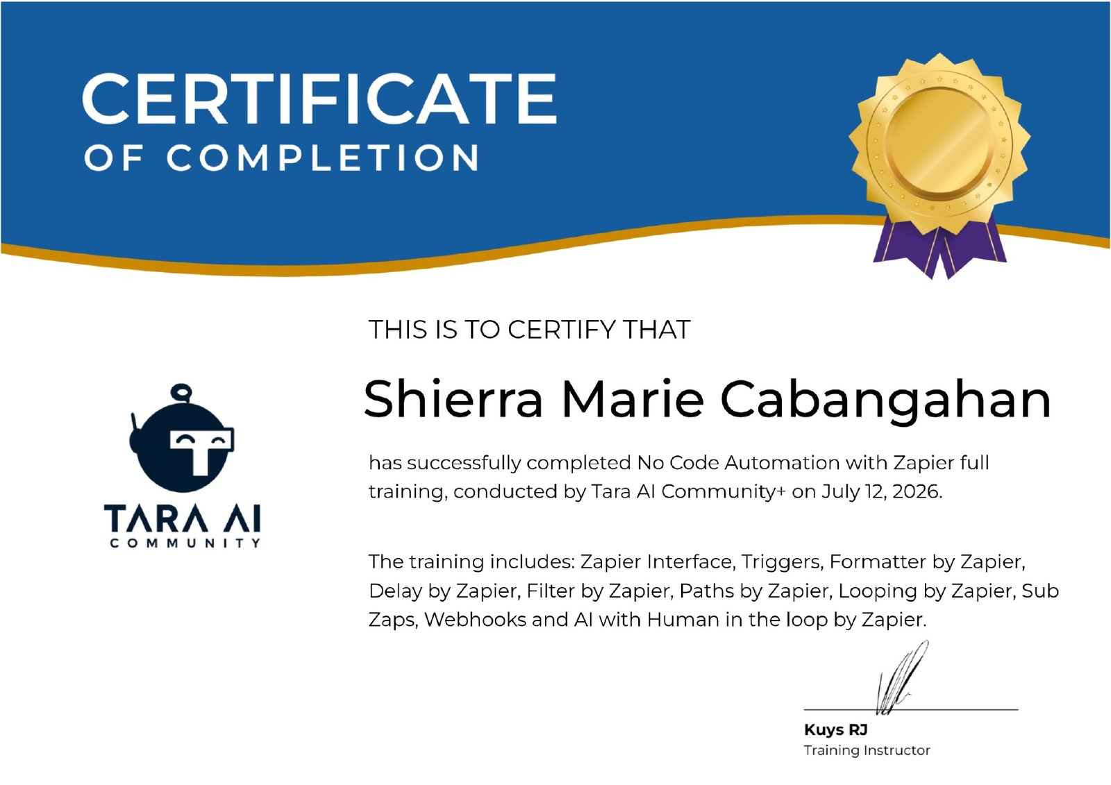 Zapier Certification
